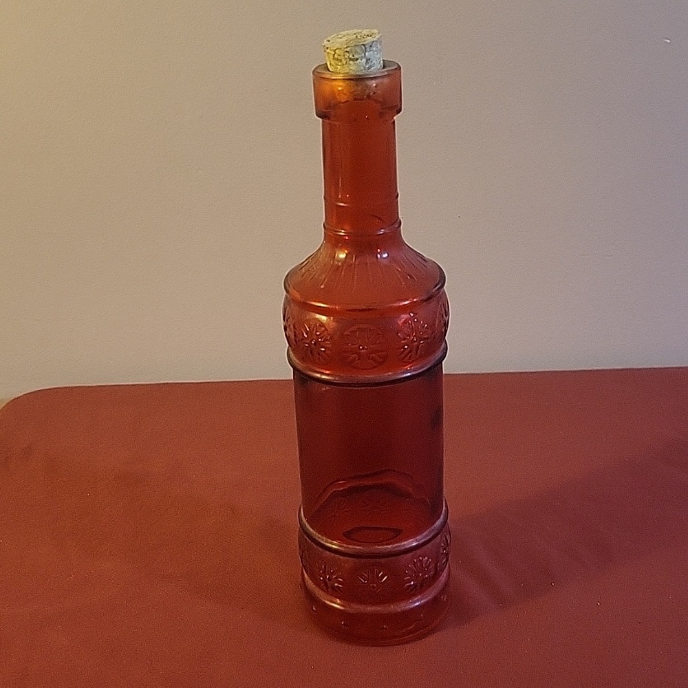 Red Decorative Bottle 9 1/2" tall (corked)
